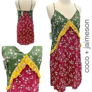 Coco + Jaimeson  NWT Floral Colorblock Mini Dress
